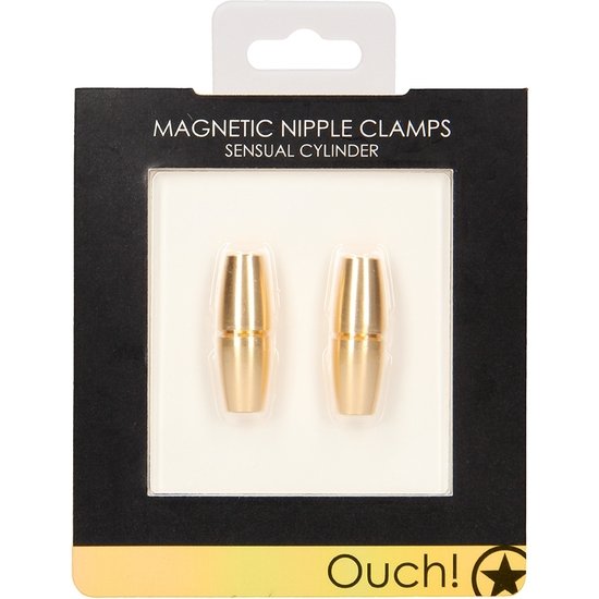 PINZAS MAGNÉTICAS PARA PEZONES - CILINDRO SENSUAL - ORO