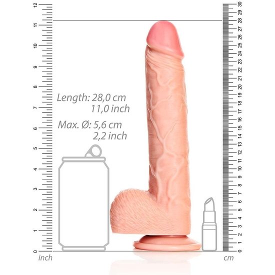 REALROCK - PENE REALÍSTICO CON TESTÍCULOS - 10/ 25,5 CM