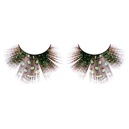 BACI PESTAÑAS POSTIZAS PLUMAS VERDE