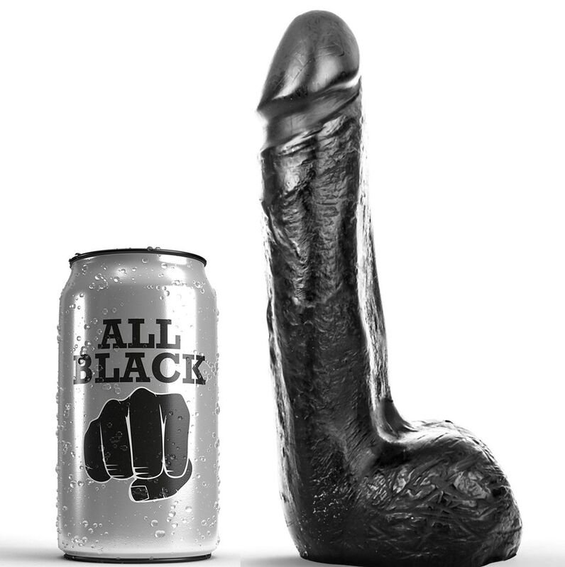 Comprar All Black Dildo Realistico Negro Suave 20 Cm