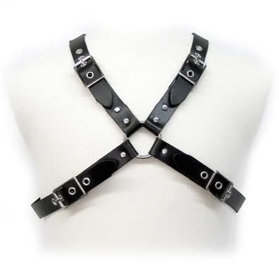 LEATHER BODY BLACK BUCKLE HARNESS FOR MEN LEATHER BODY
