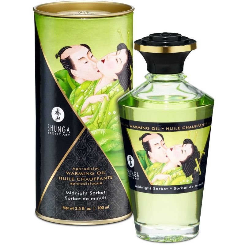 SHUNGA ACEITE MASAJE EFECTO CALOR SABOR SORBETE DE MEDIANOCHE 100 ML SHUNGA OILS