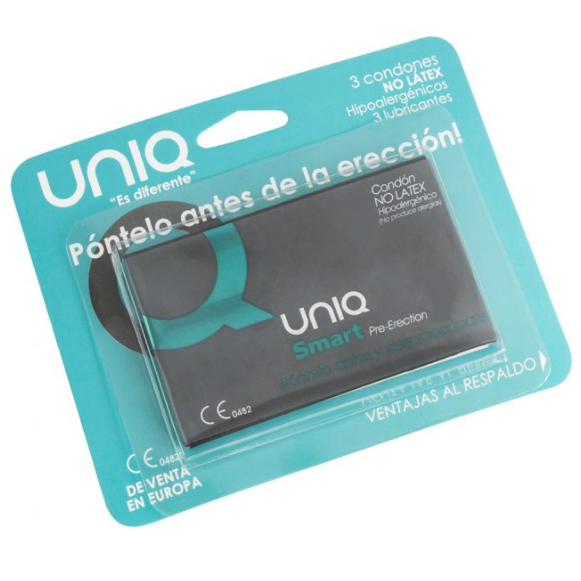 UNIQ SMART PRE-ERECCIÓN PRESERVATIVO SIN LATEX  3UDS UNIQUE
