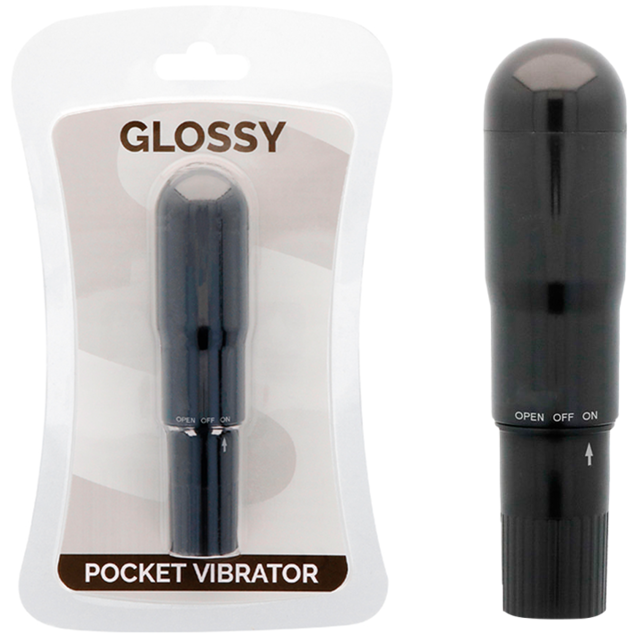 GLOSSY POCKET VIBRADOR NEGRO GLOSSY