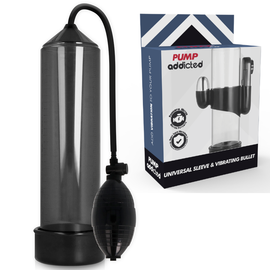 PUMP ADDICTED BOMBA ERECCIÓN RX3 NEGRO CON VIBRADOR PUMP ADDICTED