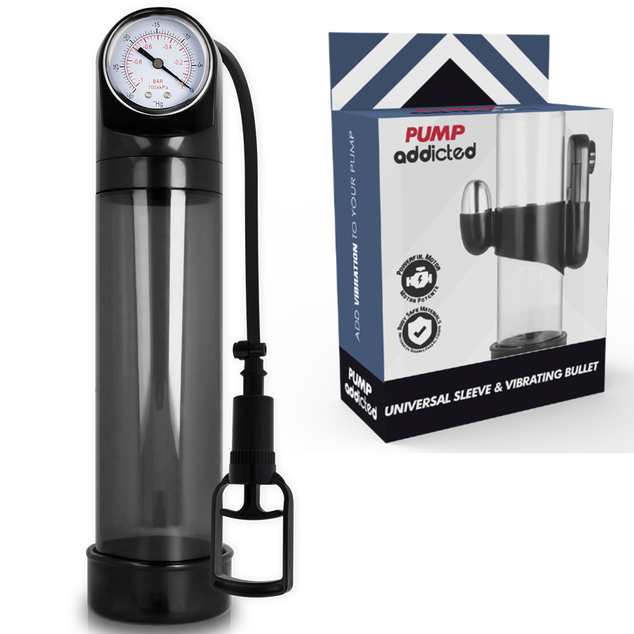 PUMP ADDICTED BOMBA ERECCIÓN RX9 NEGRO CON VIBRADOR PUMP ADDICTED