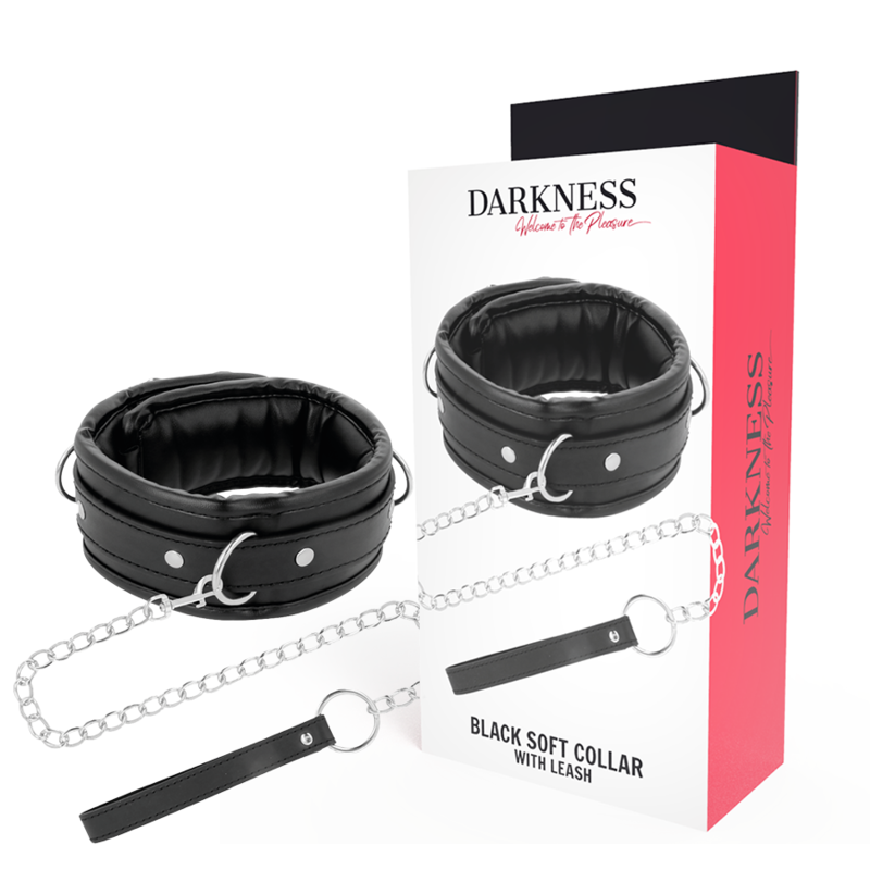 DARKNESS COLLAR CON CADENA SOFT LEATHER DARKNESS BONDAGE