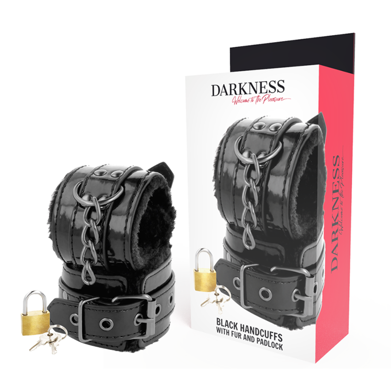 DARKNESS  ESPOSAS CUERO AJUSTABLES MANOS NEGRO DARKNESS BONDAGE