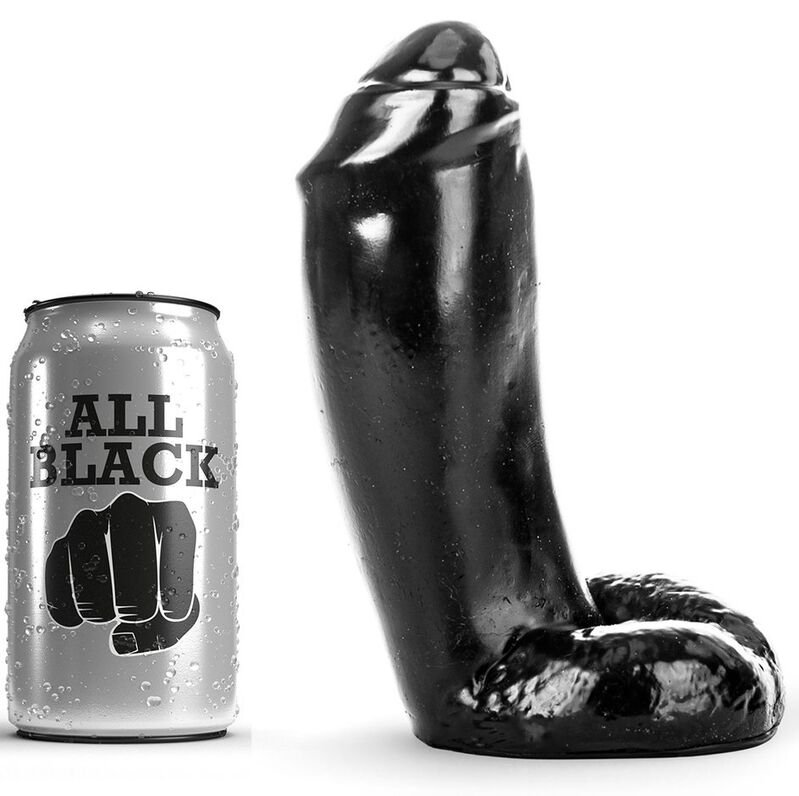 ALL BLACK DILDO REALISTICO 18CM ALL BLACK