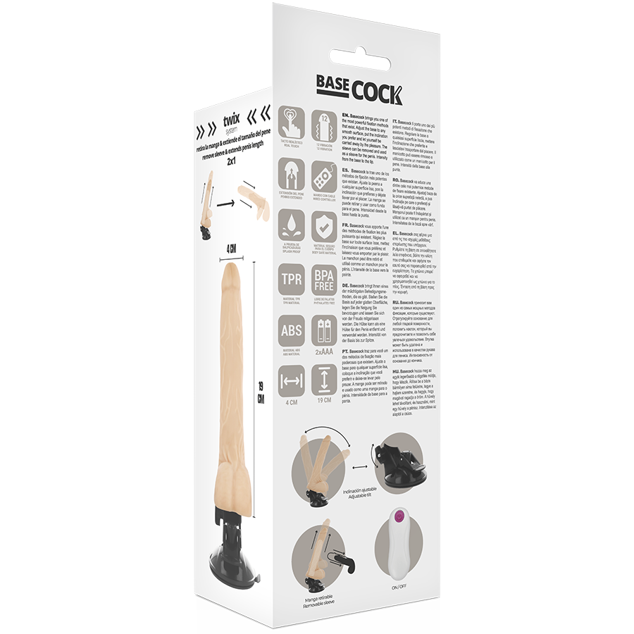 BASED COCK REALISTIC VIBRADOR CONTROL REMOTO NATURAL 19 CM