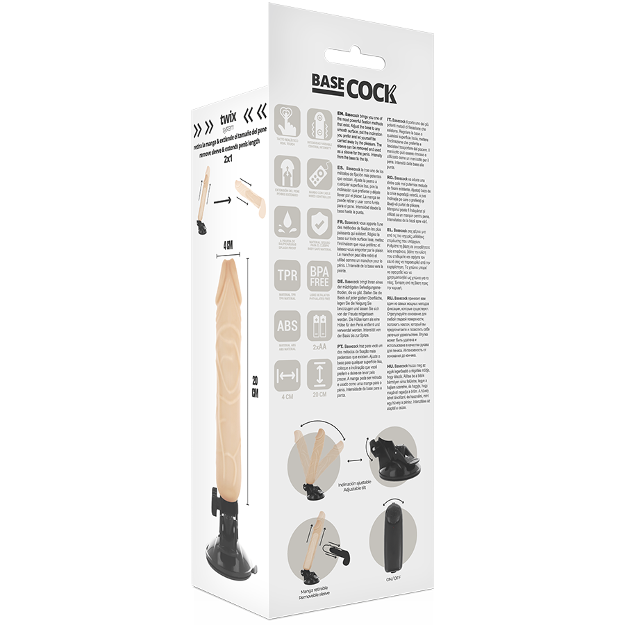 BASED COCK REALISTIC VIBRADOR CONTROL REMOTO NATURAL 20CM