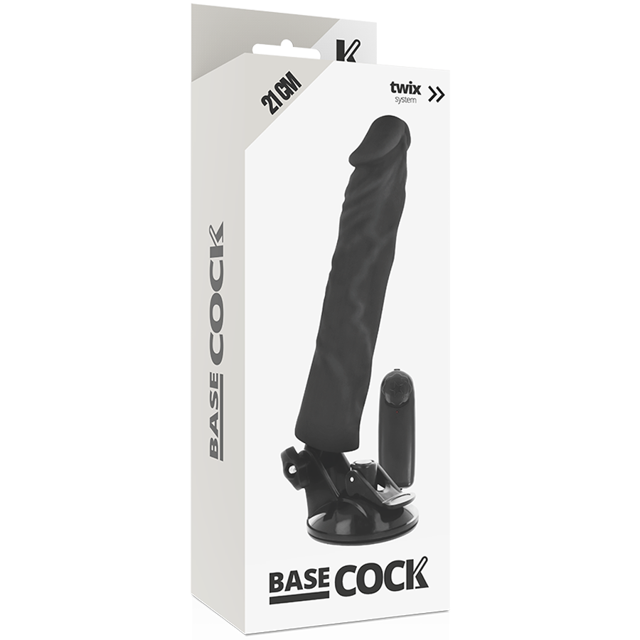 BASED COCK REALISTIC VIBRADOR CONTROL REMOTO NEGRO 21CM