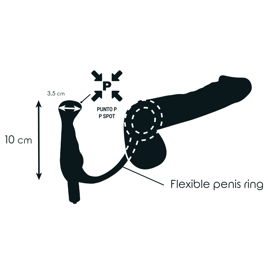 ADDICTED TOYS VIBRADOR PROSTÁTICO RECARGABLE NEGRO 10 CM