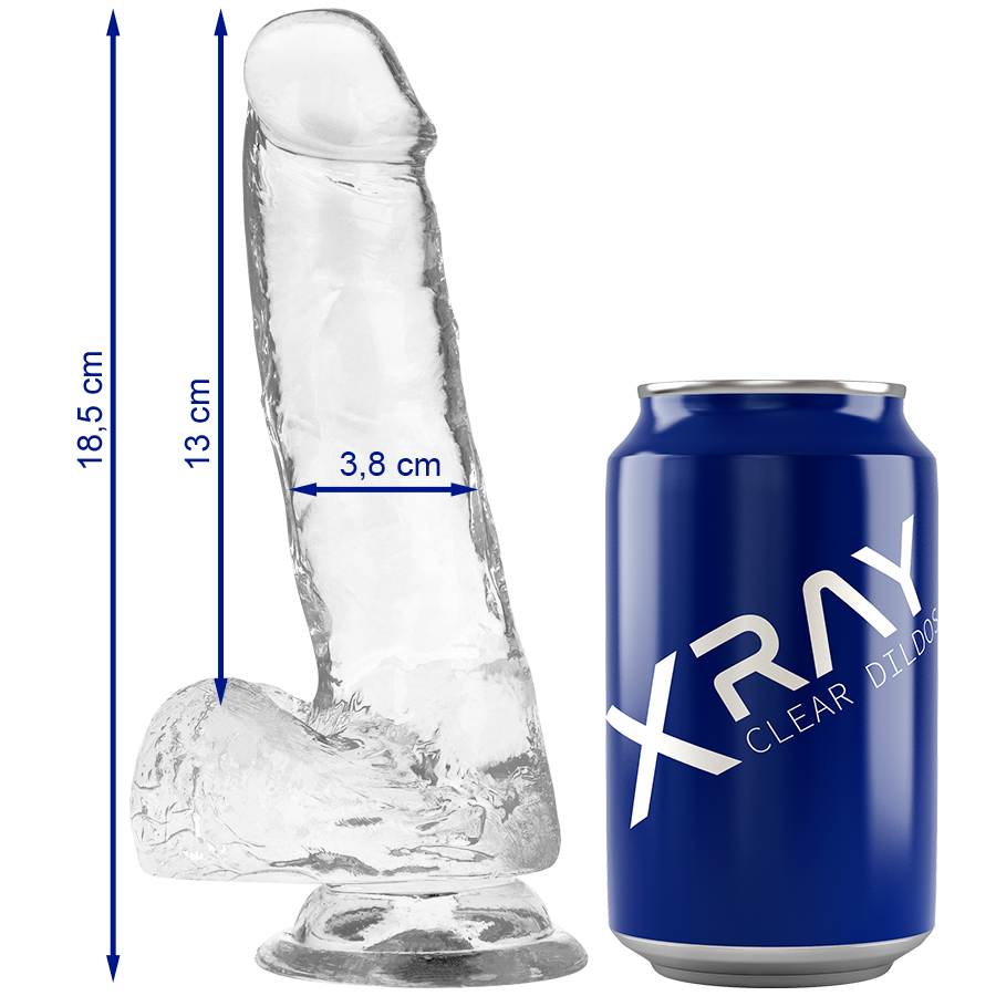 XRAY CLEAR DILDO REALISTA TRANSPARENTE 18.5CM X 3.8CM X RAY