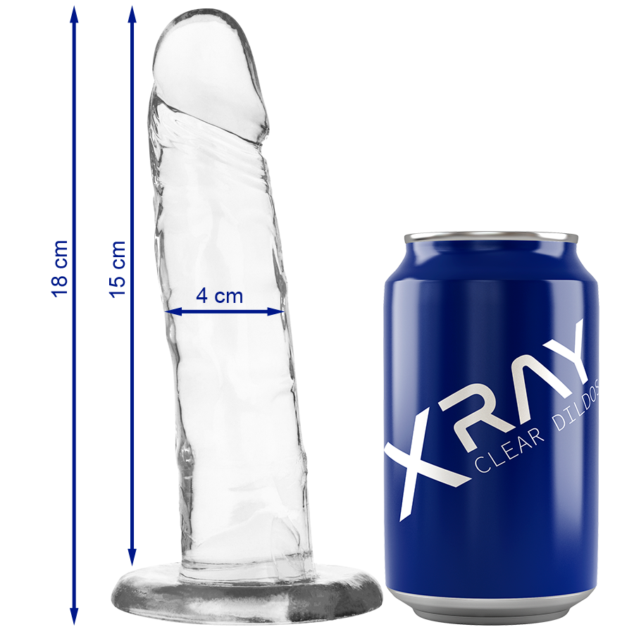 XRAY CLEAR DILDO TRANSPARENTE 18CM X 4CM X RAY