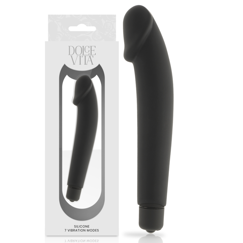 DOLCE VITA - REALISTIC VIBRADOR SILICONA NEGRO DOLCE VITA