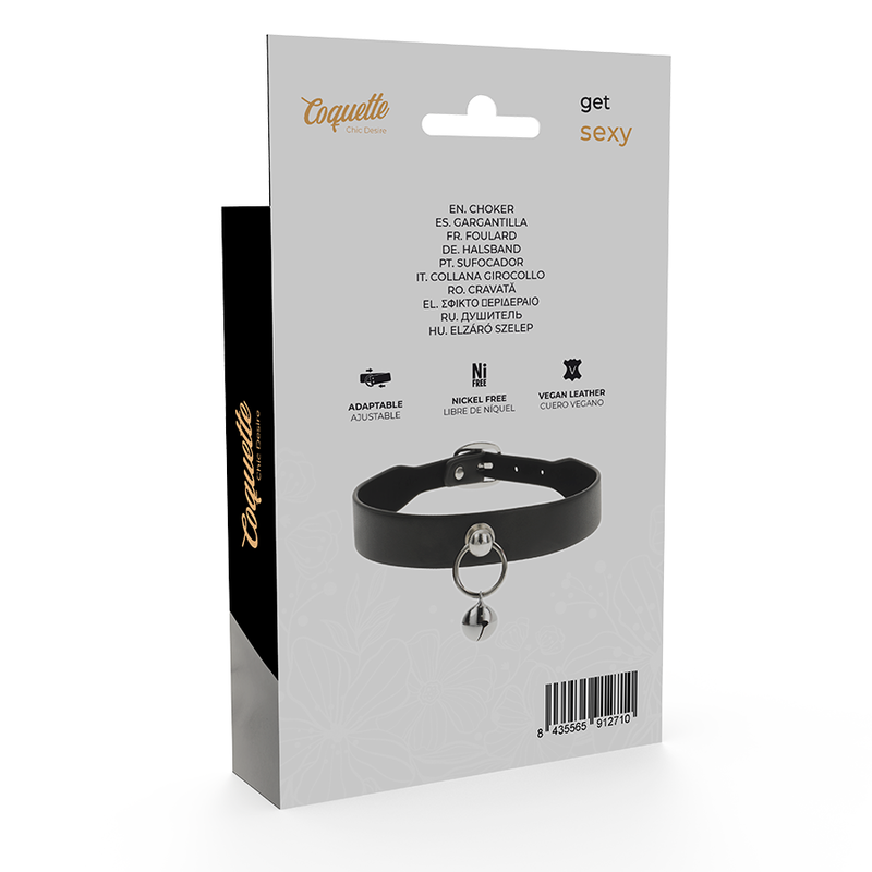 COQUETTE COLLAR CUERO VEGANO ACCESORIO WOMAN CASCABEL