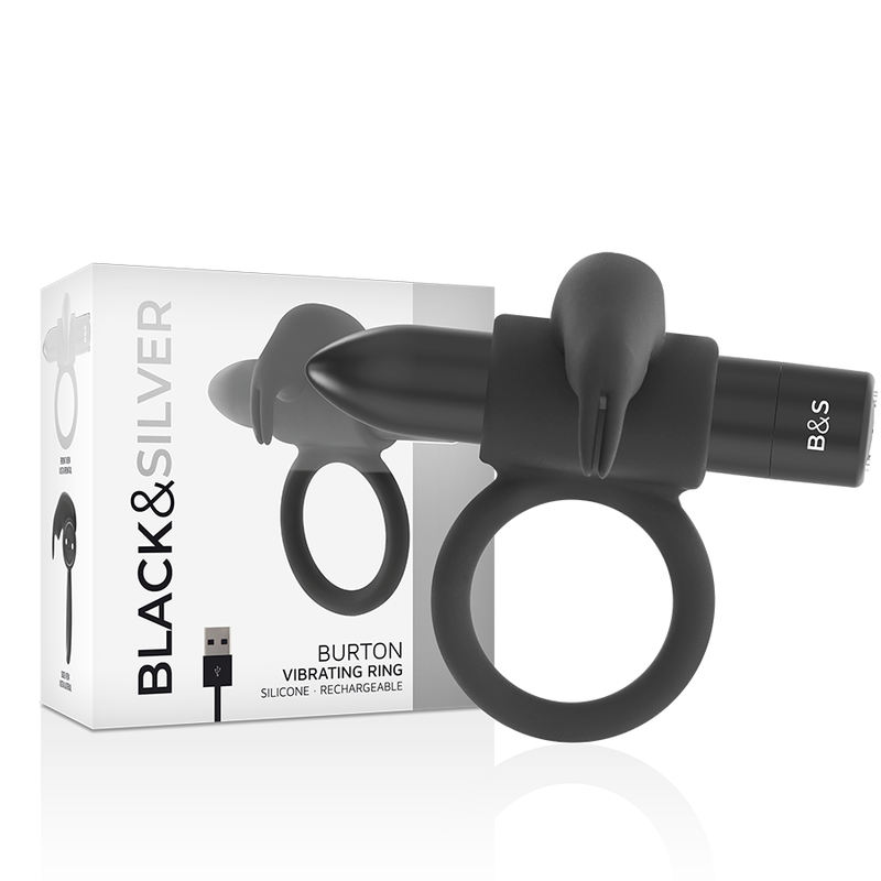 BLACK&SILVER - BURTON RING 10 VIBRATION MODES BLACK BLACK&SILVER