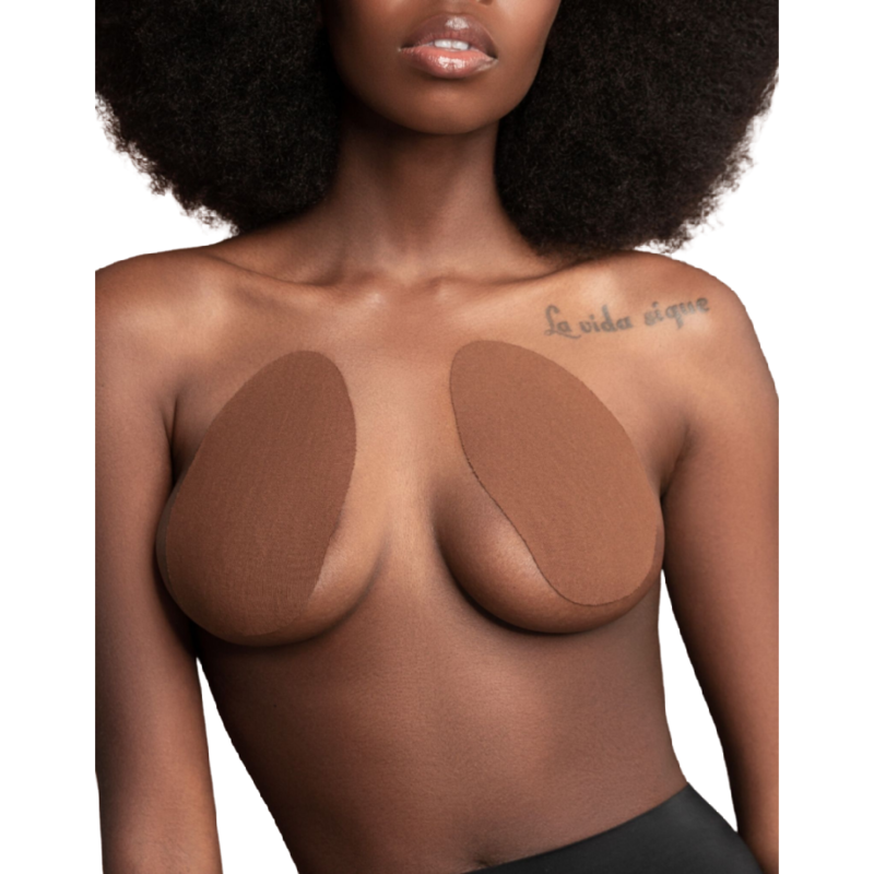 BYE BRA BREAST LIFT PADS + 3 PARES PEZONERAS MARRON OSCURO TALLA D-F BYE BRA