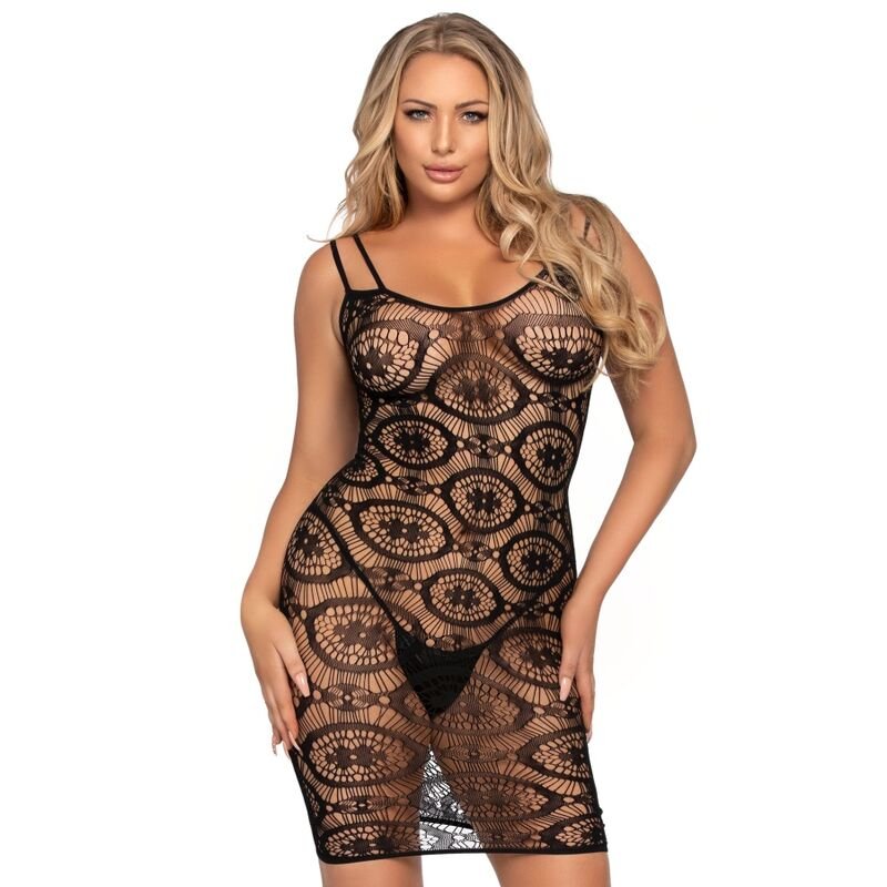 LEG AVENUE MINI VESTIDO DE GANCHILLO NEGRO LEG AVENUE DRESSES/V