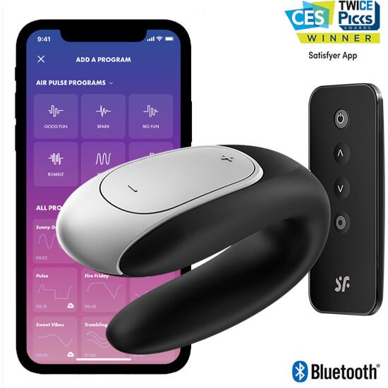 SATISFYER DOUBLE FUN PARTNER VIBRATOR - NEGRO SATISFYER CONNECT