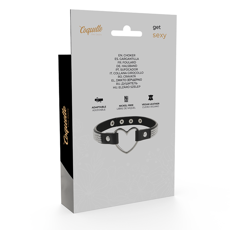 COQUETTE CHOKER CUERO VEGANO - CORAZON