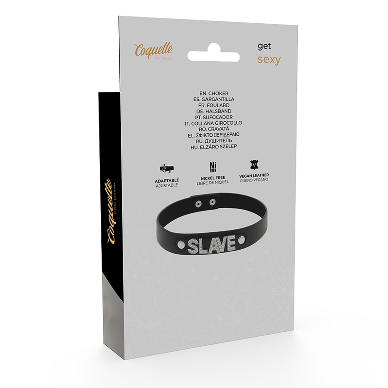 COQUETTE CHOKER CUERO VEGANO - SLAVE