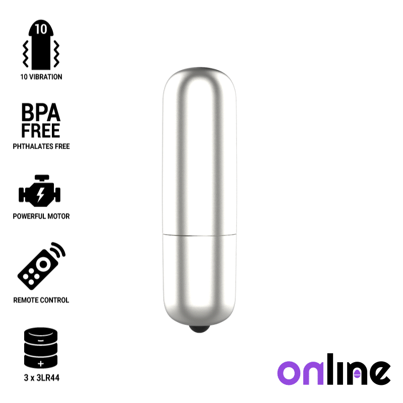 ONLINE - MINI BALA VIBRADORA PLATEADA ONLINE