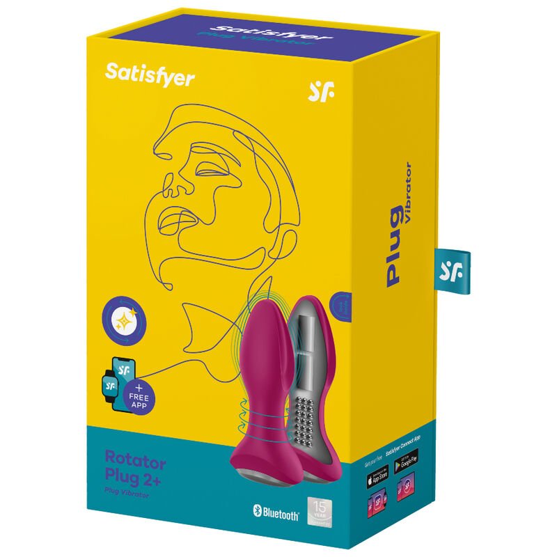 SATISFYER ROTATOR PLUG 2+ PLUG VIBRADOR APP - ROJO