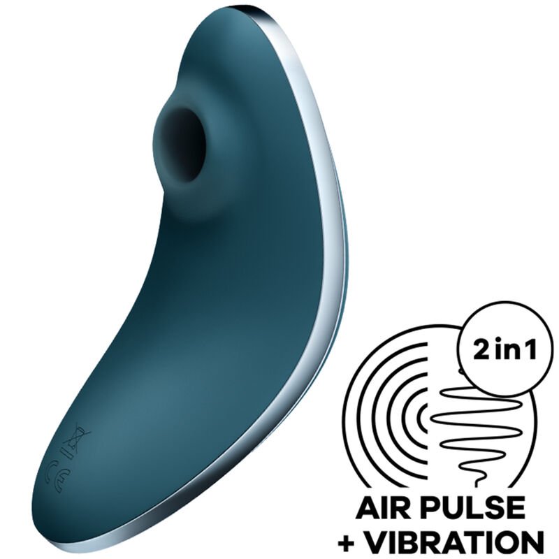 SATISFYER - VULVA LOVER 1 ESTIMULADOR Y VIBRADOR AZUL SATISFYER AIR PULSE