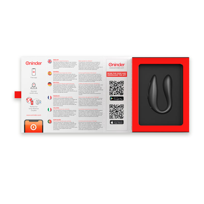 ONINDER ESTIMULADOR PUNTO G & CLÍTORIS NEGRO - FREE APP