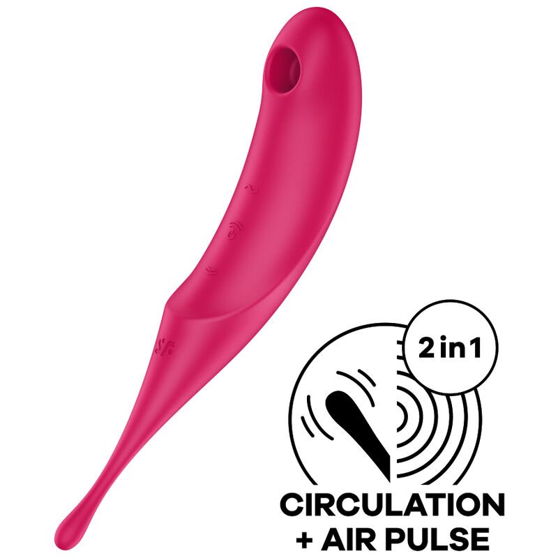 SATISFYER - TWIRLING PRO ESTIMULADOR Y VIBRADOR ROJO SATISFYER AIR PULSE