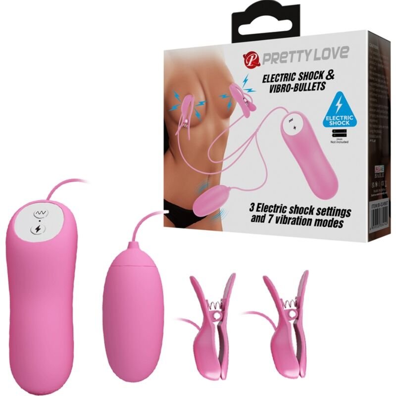 PRETTY LOVE - PINZAS CON VIBRACIÓN Y ELETROSHOCK ROSA PRETTY LOVE