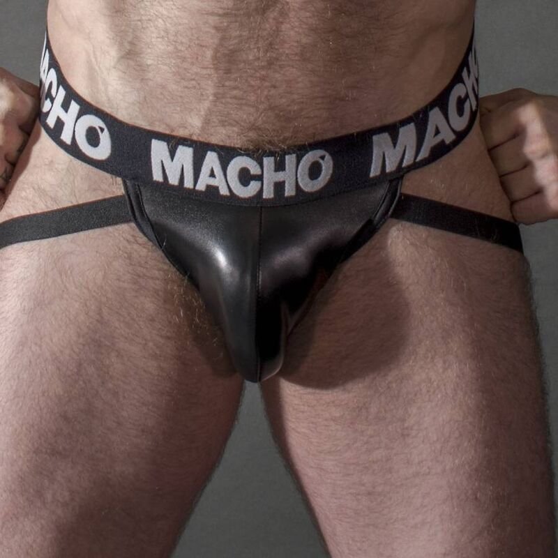 MACHO - MX25NC JOCK CUERO NEGRO S MACHO UNDERWEAR
