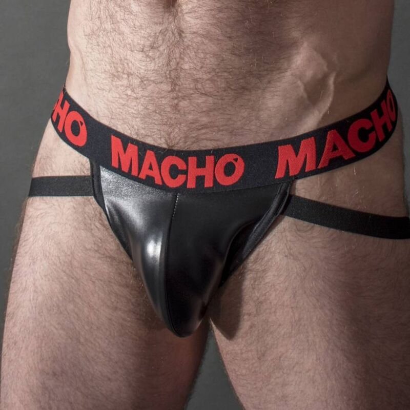 MACHO - MX25RC JOCK CUERO ROJO M MACHO UNDERWEAR