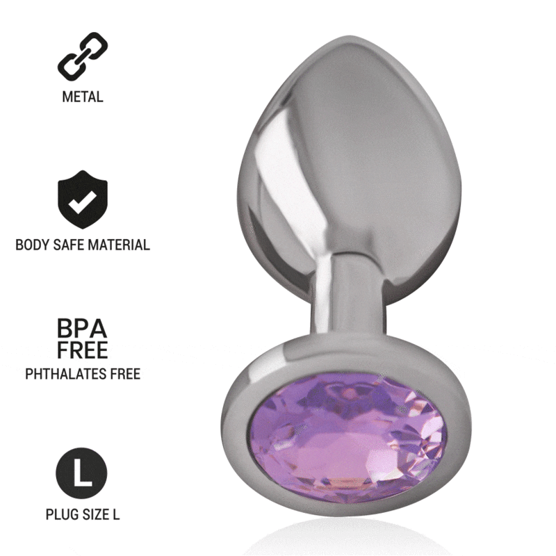 INTENSE - PLUG ANAL METAL CON CRISTAL VIOLETA TALLA L INTENSE ANAL TOYS