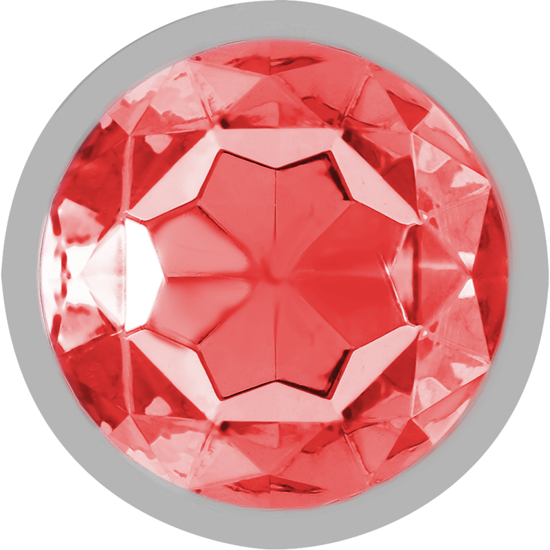 INTENSE - PLUG ANAL METAL CON CRISTAL ROJO TALLA L