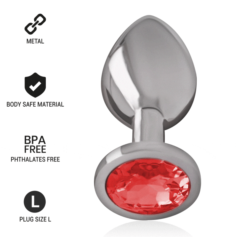 INTENSE - PLUG ANAL METAL CON CRISTAL ROJO TALLA L INTENSE ANAL TOYS