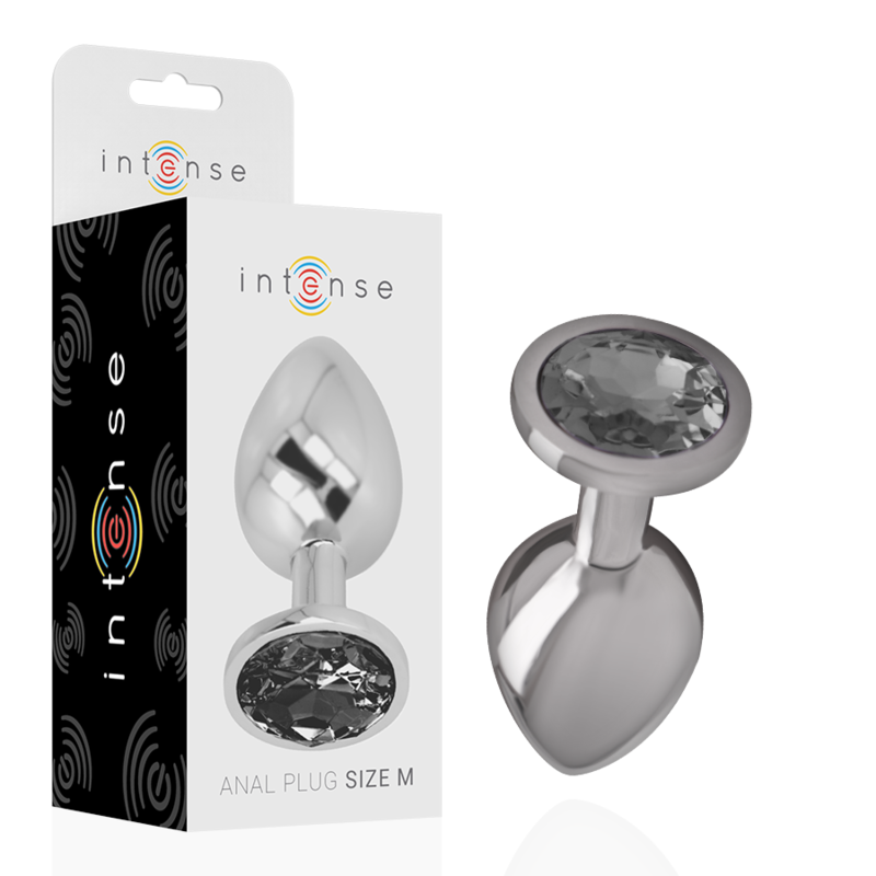 INTENSE - PLUG ANAL METAL CON CRISTAL NEGRO TALLA M INTENSE ANAL TOYS