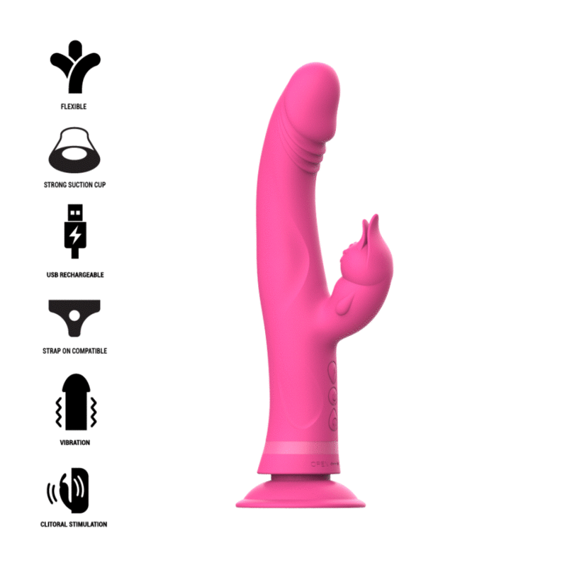 INTENSE - JULIO VIBRADOR RABBIT SILICONA ROSA INTENSE FUN