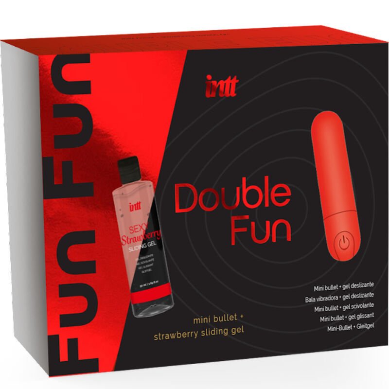 INTT - DOUBLE FUN KIT CON BALA VIBRADORA Y GEL DE MASAJE FRESA INTT RELEASES