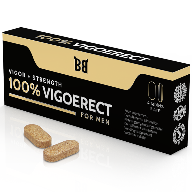BLACKBULL BY SPARTAN - 100% VIGOERECT POTENCIADOR PARA HOMBRE 4 CÁPSULAS BLACKBULL BY SPARTAN