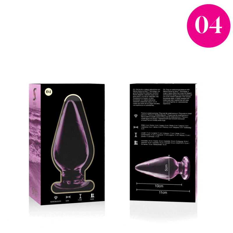 NEBULA SERIES BY IBIZA - MODELO 4 PLUG CRISTAL BOROSILICATO 11 X 5 CM ROSA NEBULA SERIES BY IBI