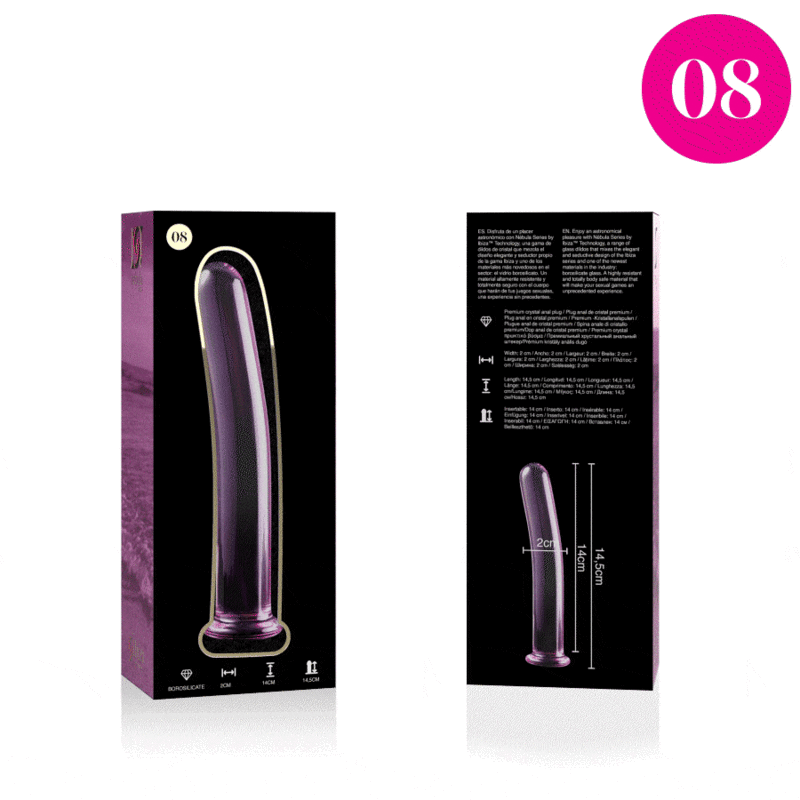 Comprar Nebula Series By Ibiza - Modelo 8 Dildo Cristal Borosilicato 14.5 X 2 Cm Rosa