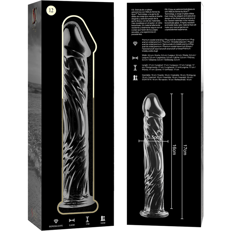 NEBULA SERIES BY IBIZA - MODELO 12 DILDO CRISTAL BOROSILICATO 17 X 3.5 CM TRANSPARENTE
