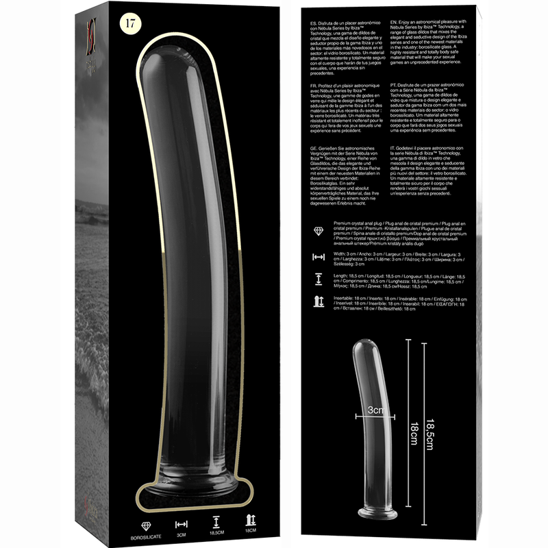 NEBULA SERIES BY IBIZA - MODELO 17 DILDO CRISTAL BOROSILICATO 18.5 X 3 CM TRANSPARENTE