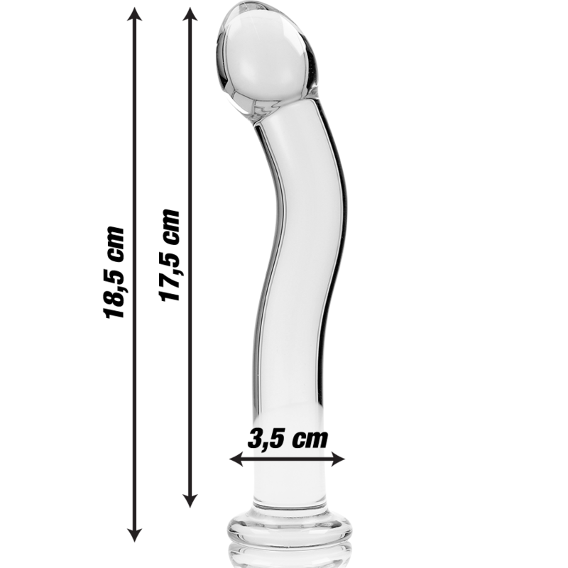 NEBULA SERIES BY IBIZA - MODELO 18 DILDO CRISTAL BOROSILICATO 18.5 X 3.5 CM TRANSPARENTE