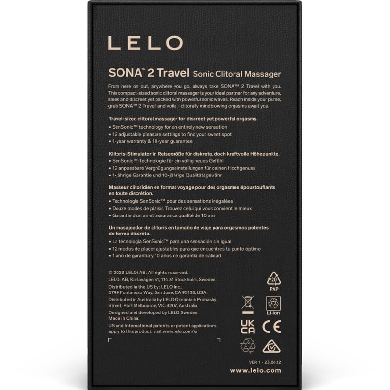 LELO - SONA 2 TRAVEL MASAJEADOR SÓNICO DE CLÍTORIS MORADO
