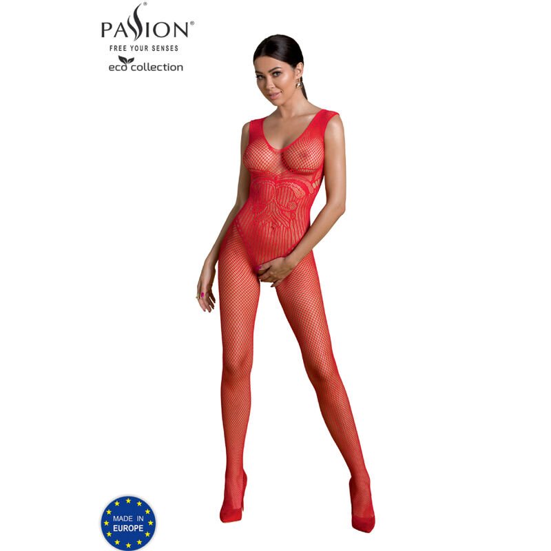 PASSION - ECO COLLECTION BODYSTOCKING ECO BS003 ROJO PASSION WOMAN BODYST