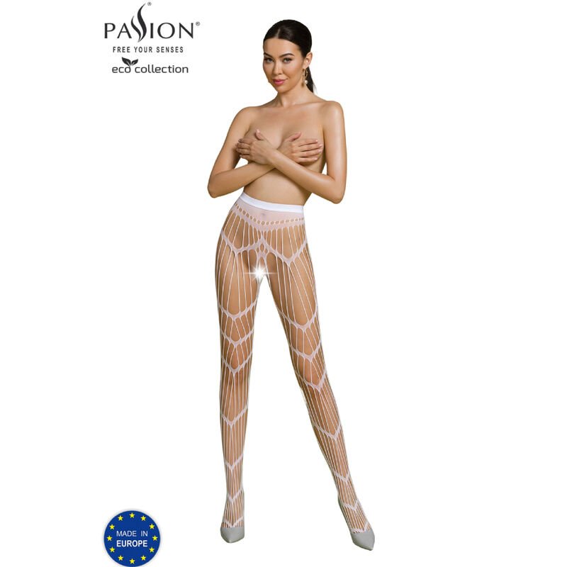 PASSION - ECO COLLECTION BODYSTOCKING ECO S006 BLANCO PASSION WOMAN GARTER